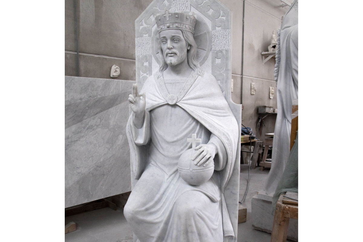 SSPX St.Mary's Immaculata, St. Mary's, Kansas, 2022/23 – Exterior and interior statues – various sizes 12' to 4'-6”