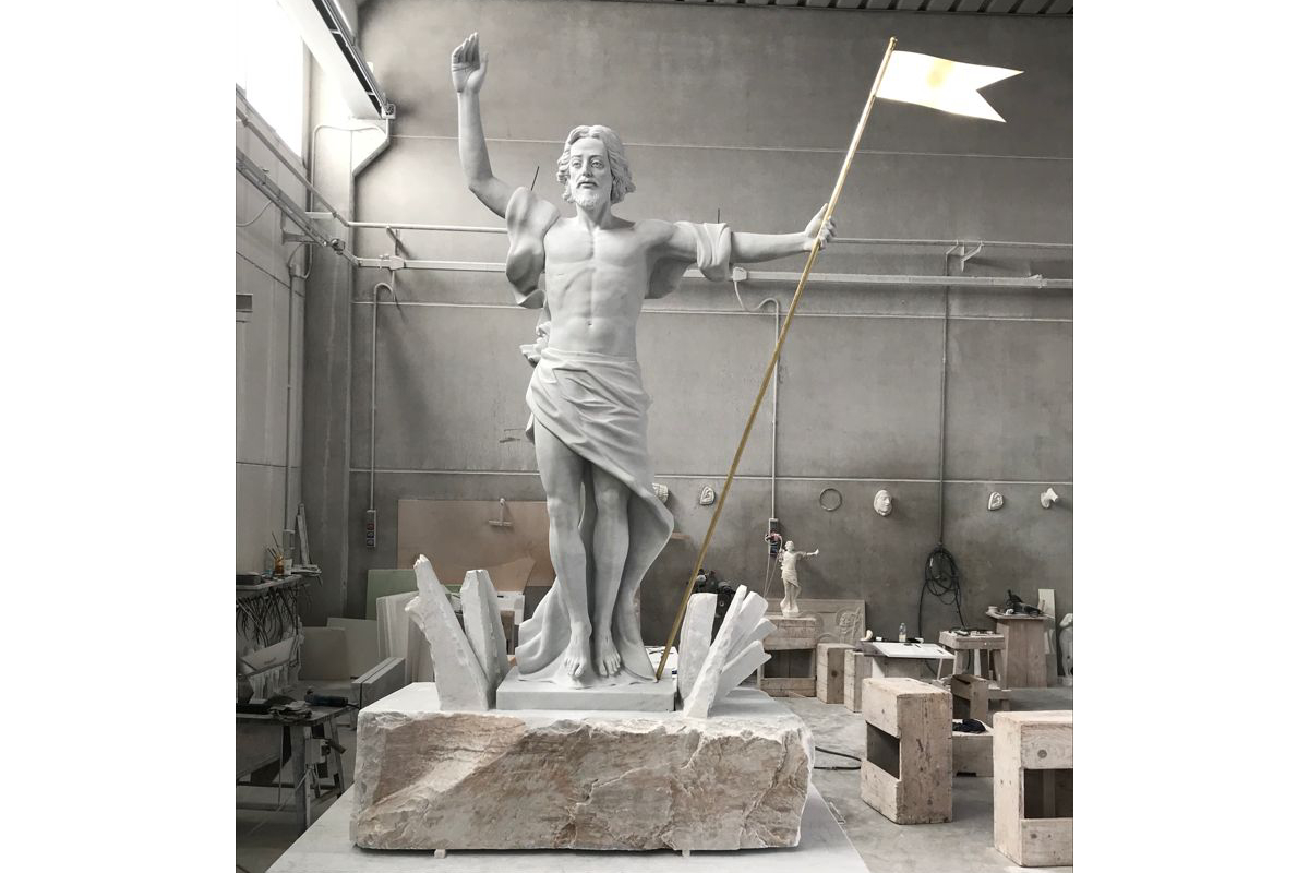 St.Gertrude Cemetery, Colonia, New Jersey, 2021 – Resurrection Christ statue – 12' high