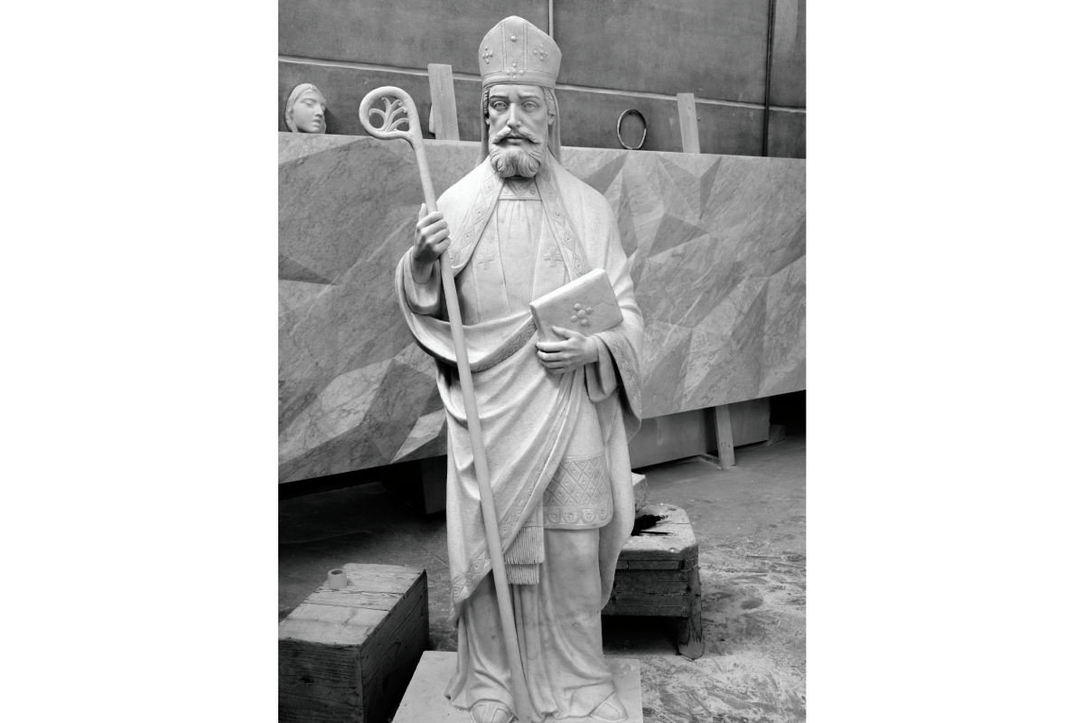 SSPX St.Mary's Immaculata, St. Mary's, Kansas, 2022/23 – Exterior and interior statues – various sizes 12' to 4'-6”