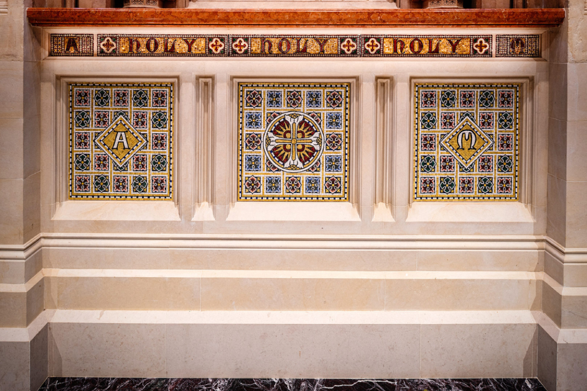 Trinity Church Wall Street, New York City, New York, 2020 – Altar restoration, sanctuary marble floor, tabernacle marble matching 