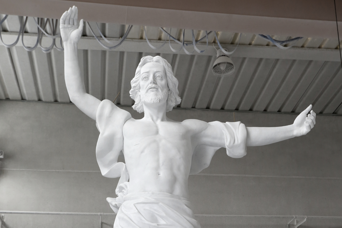 St.Gertrude Cemetery, Colonia, New Jersey, 2021 – Resurrection Christ statue – 12' high