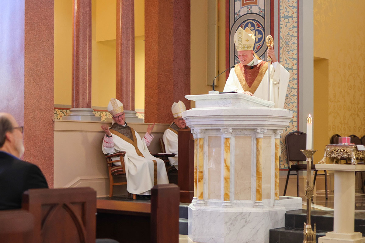 St. Isidore Catholic Student Center – Kansas State University , Manhattan, Kansas, 2022 – Altar , Ambo, Tabernacle and Baptismal Font